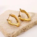 New Trendy 18K Gold Plated Stainless Steel Waterproof Minimalist Chunky Hoop Earrings Fashionable Non-Tarnish Women's