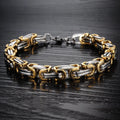Avant-garde Beaded Stainless Steel Classic Fashion Silver Charm Keel Bracelet Men's Jewelry