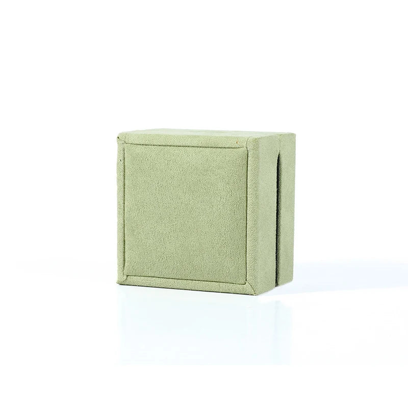 Green Flannelette Ring Bracelet Jewelry Gift Box Factory Custom Pendant Jewelry Packaging Box
