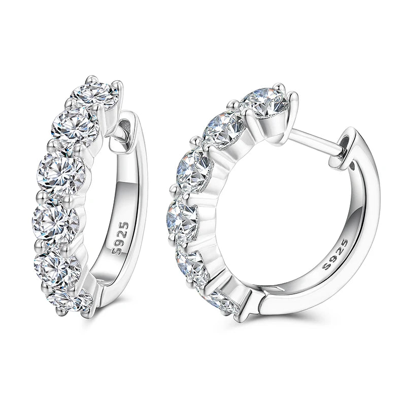 Fine Jewelry Set New Fashion 925 Sterling Silver 3mm 4mm 5mm VVS Moissanite Diamond Huggie CC Hoop Earrings for Men Women