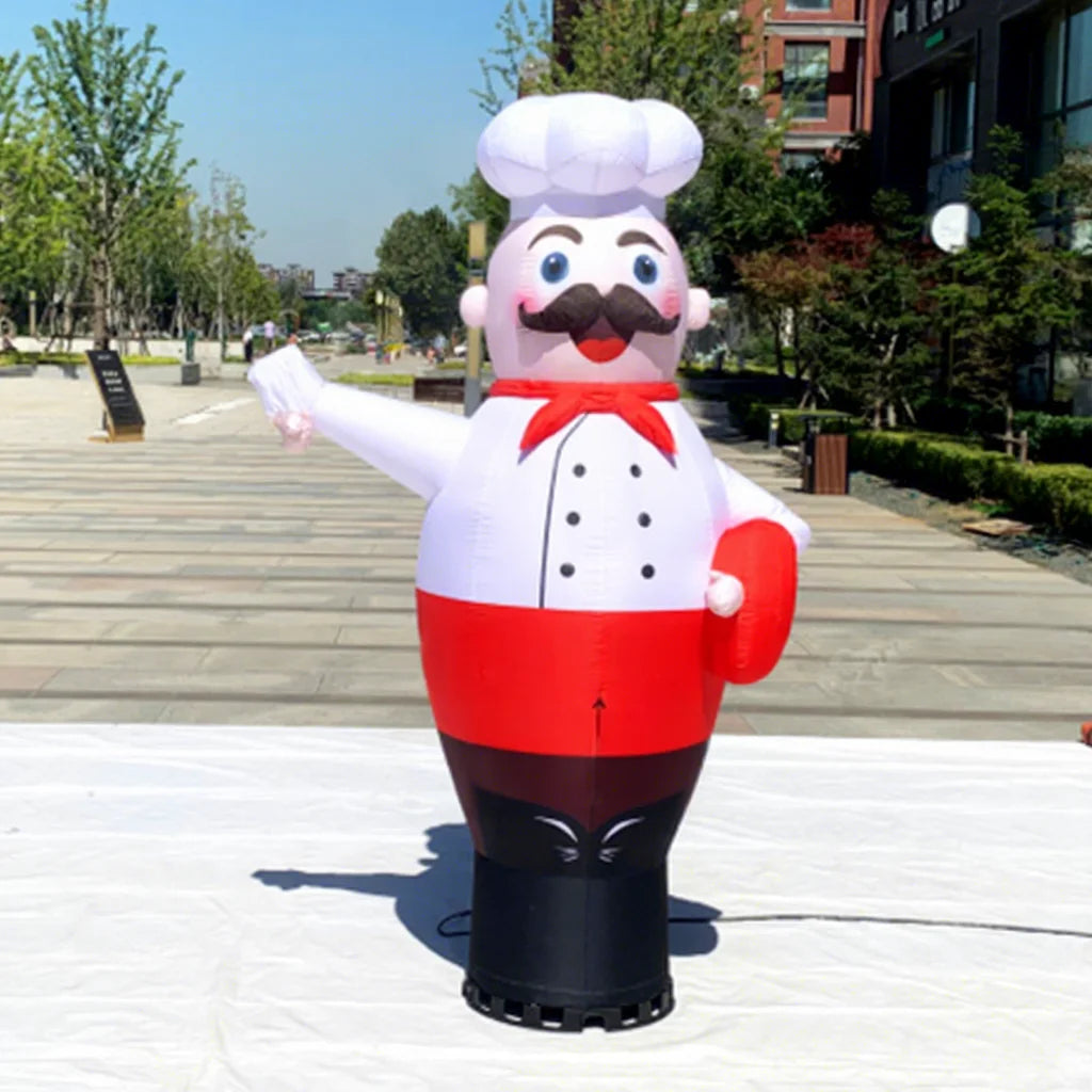 Restaurant Chef Shape Inflatable Tube Man Welcome Advertising Inflatable Sky Dancer Inflatable Air Dancer for Sale