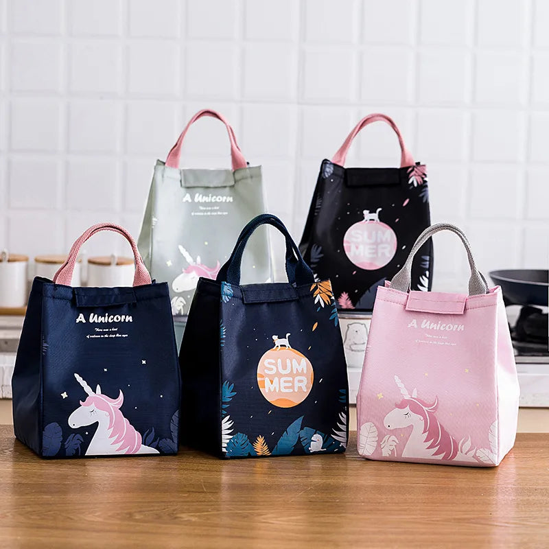 Cartoon Animal Print Cooler Lunch Bag for Picnic Kids Women Travel Thermal Breakfast Organizer Insulated Waterproof Storage Bag