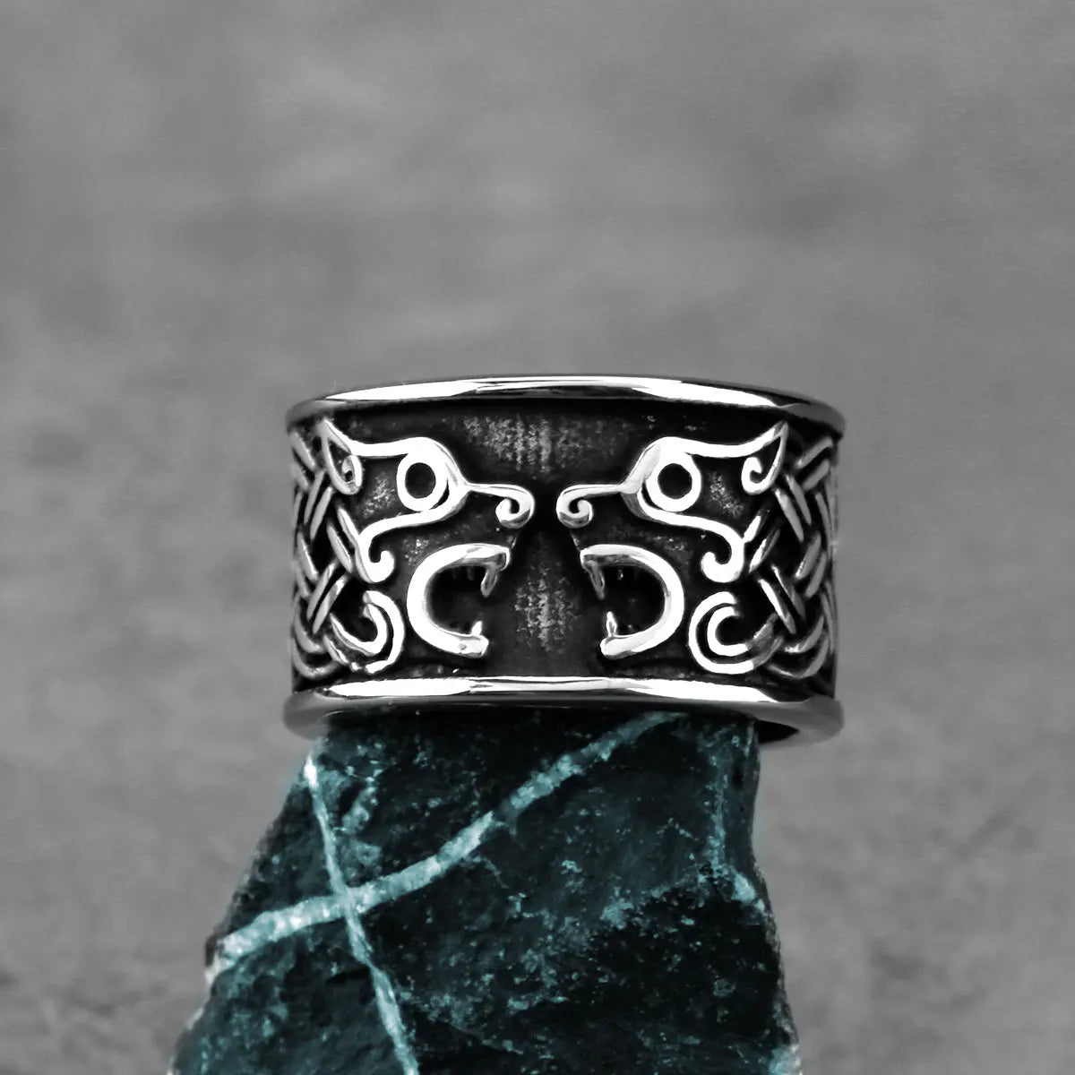 Viking Nordic Wolf  Ring Fashion Men's Punk Rings