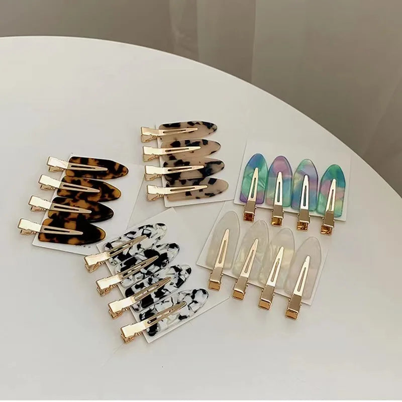 Fashion 4 Pieces Set Hair Pins 6.5 cm Seamless Hair Clip Acid Women