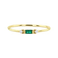 Minimalist 18K Gold Plated 925 Sterling Silver Baguette Zircon Band Ring for Womens Jewelry Stacking Everyday Wear Jewelry