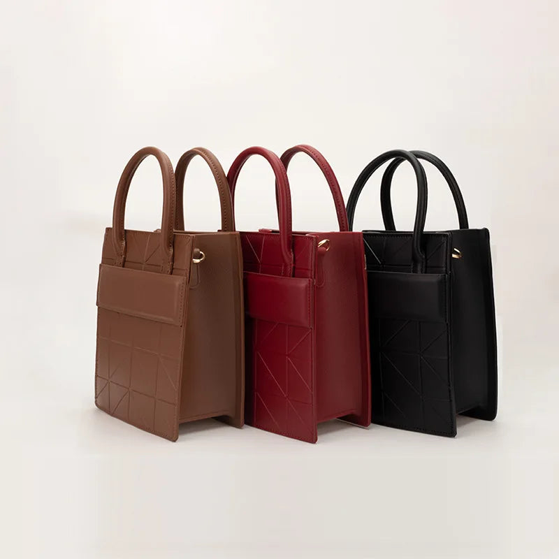 Fashion Simple PU Crossbody Bag Portable Large Capacity Waterproof Durable Tote Bag for Women
