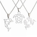 MIENTER Turtle Necklaces Stainless Steel Luxury Cut Animal Pendant Necklace for Women