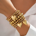 7Pcs/Set INS CCB Beaded Stacked Heart Bracelet for Women Fashion Lady Street Statement Bracelet on Wrist Accessories Party Gifts MegaBDM