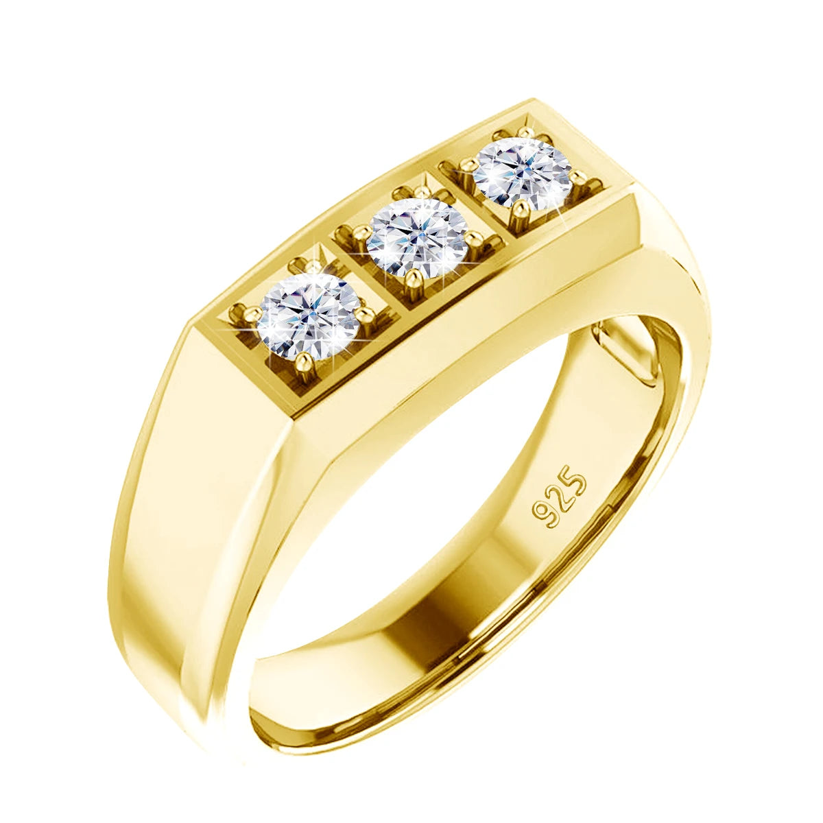 Jewelry  Price Original Wedding Engagement 925 Sterling Silver Anillos Grown Diamond Gold Plated Moissanite Rings for Men