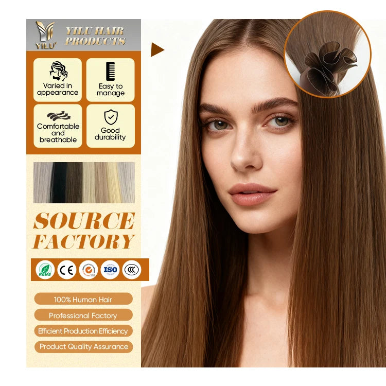 Waterproof Coating Double Drawn Genius Wefts European Virgin Hair 100% Human Hair Extensions Natural Soft for Salon Styling