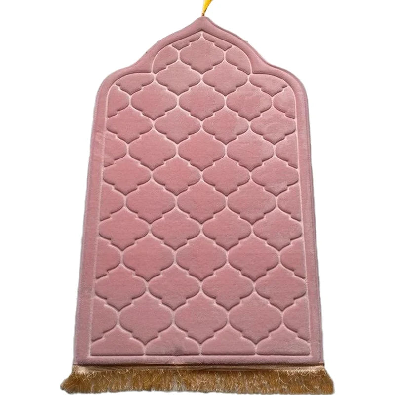 Islamic  Prayer Rug Beautiful Design of pink Musallah Muslim Prayer Mat Travel Portable Turkish Prayer Carpet