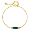 Minimalist Style Copper Plated 18K Gold Glass Diamond Bracelet Fashion Thin Chain Bracelet for Women