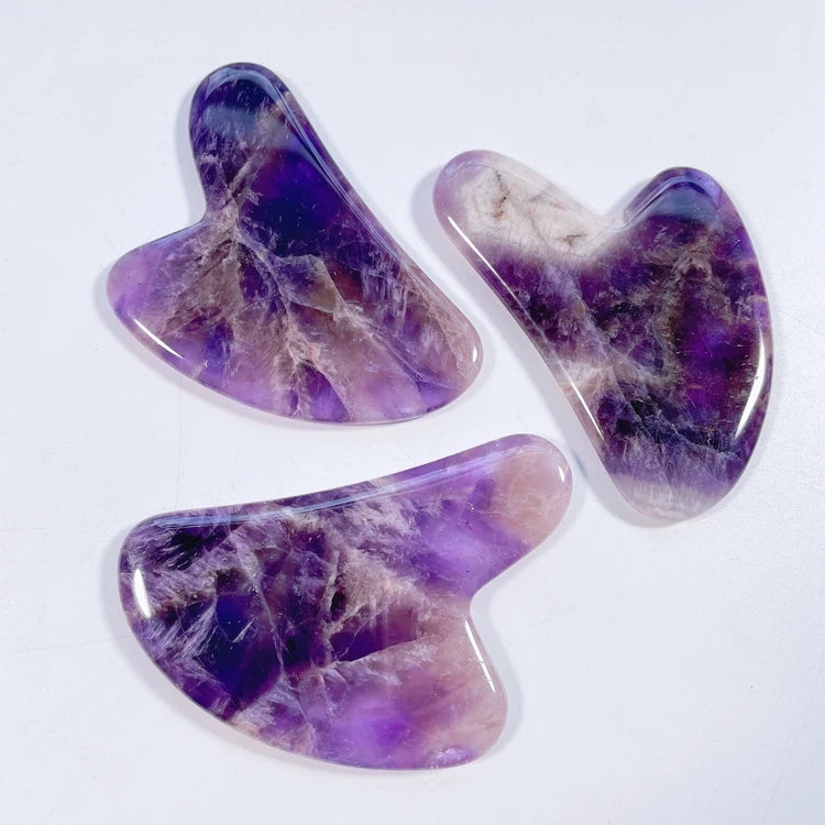 Huiying Personalized Natural Amethyst Realistic Custom Face Gua Sha Tool Heart