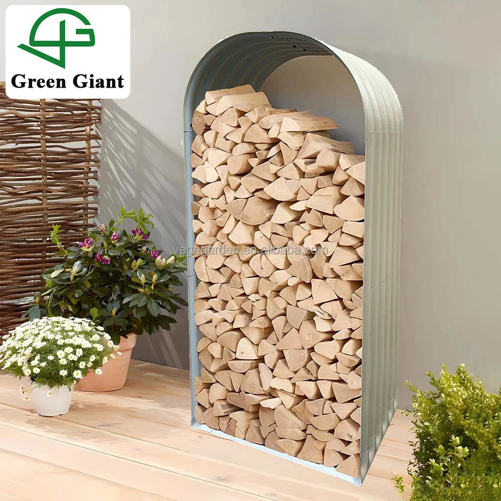 Huizhou Green Giant Modular Metal Firewood Rack  Steel Firewood Shelf Lumber Storage Rack for Storage of Firewood Rainproof Vent