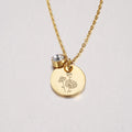 New Designs Stainless Steel Birthday Necklace Custom Flower With 12 Birthstone Disk Pendant Necklaces