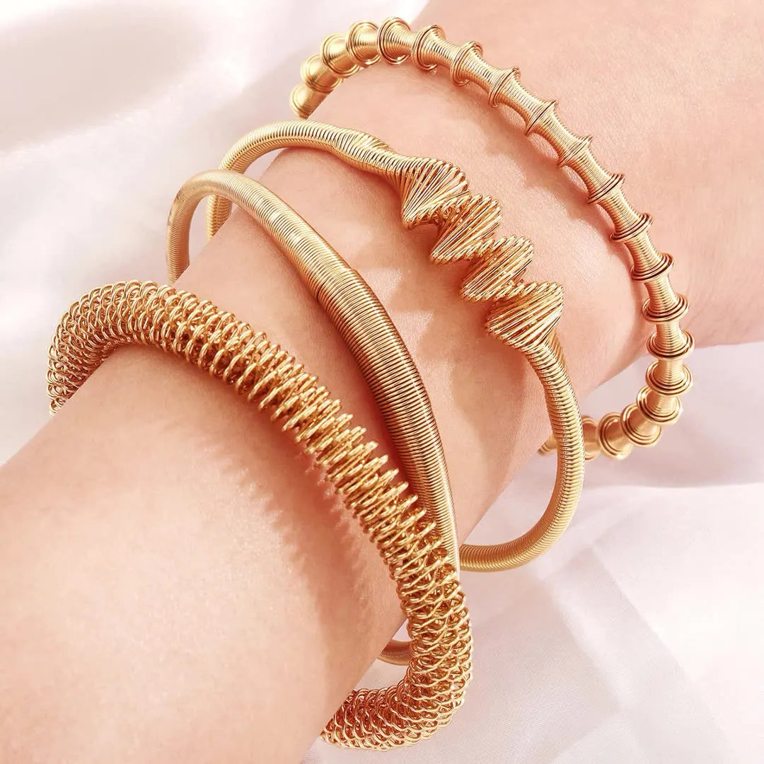 DAIH EEurope and America New Style Bohemia Cuff Bangle Bracelet Jewelry Sliver Gold Handcuff Bracelet for Women