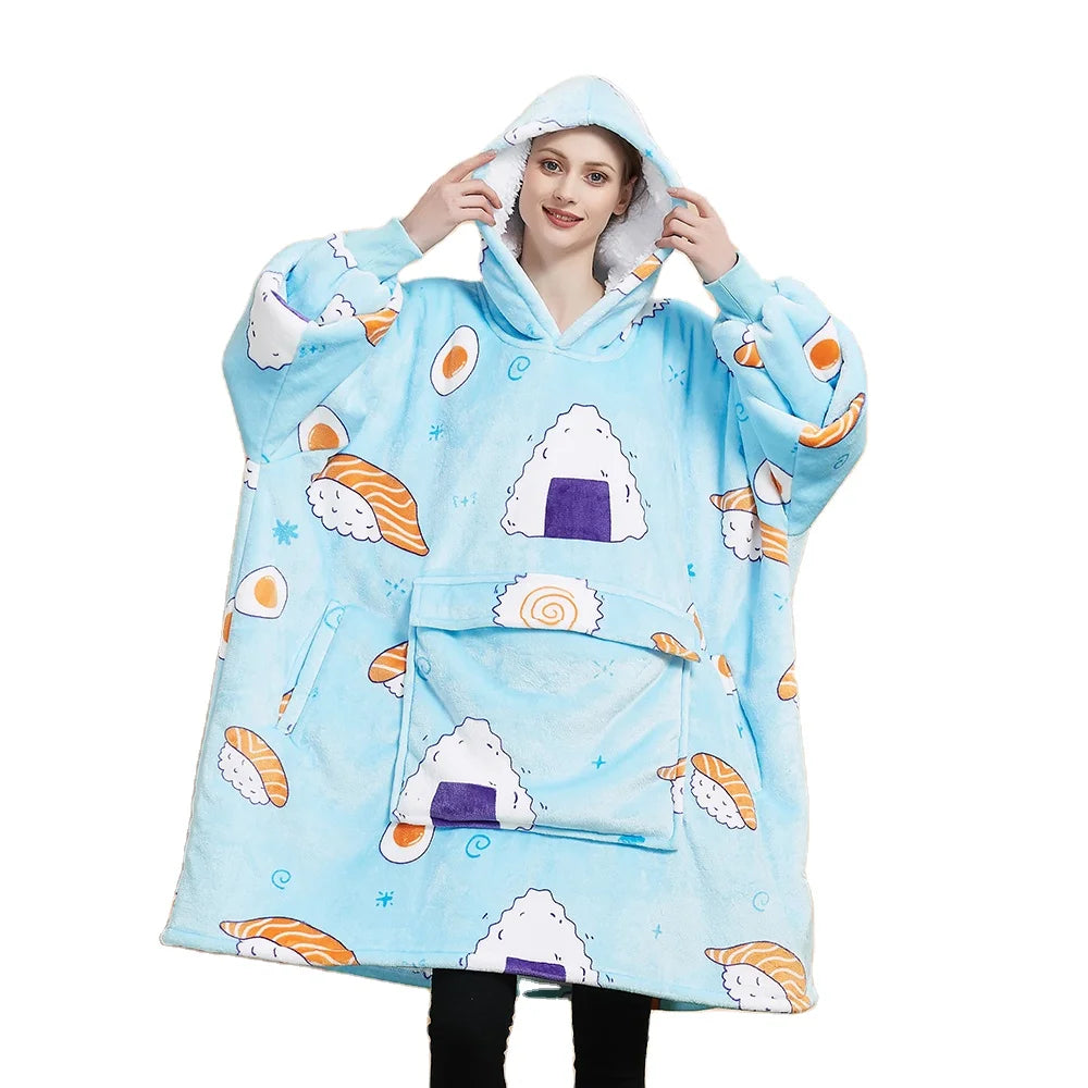 Wholesale Sweatshirt Blankets Blanket Hoodie Winter Pajama Oversized Clothes Womens Sleepwear