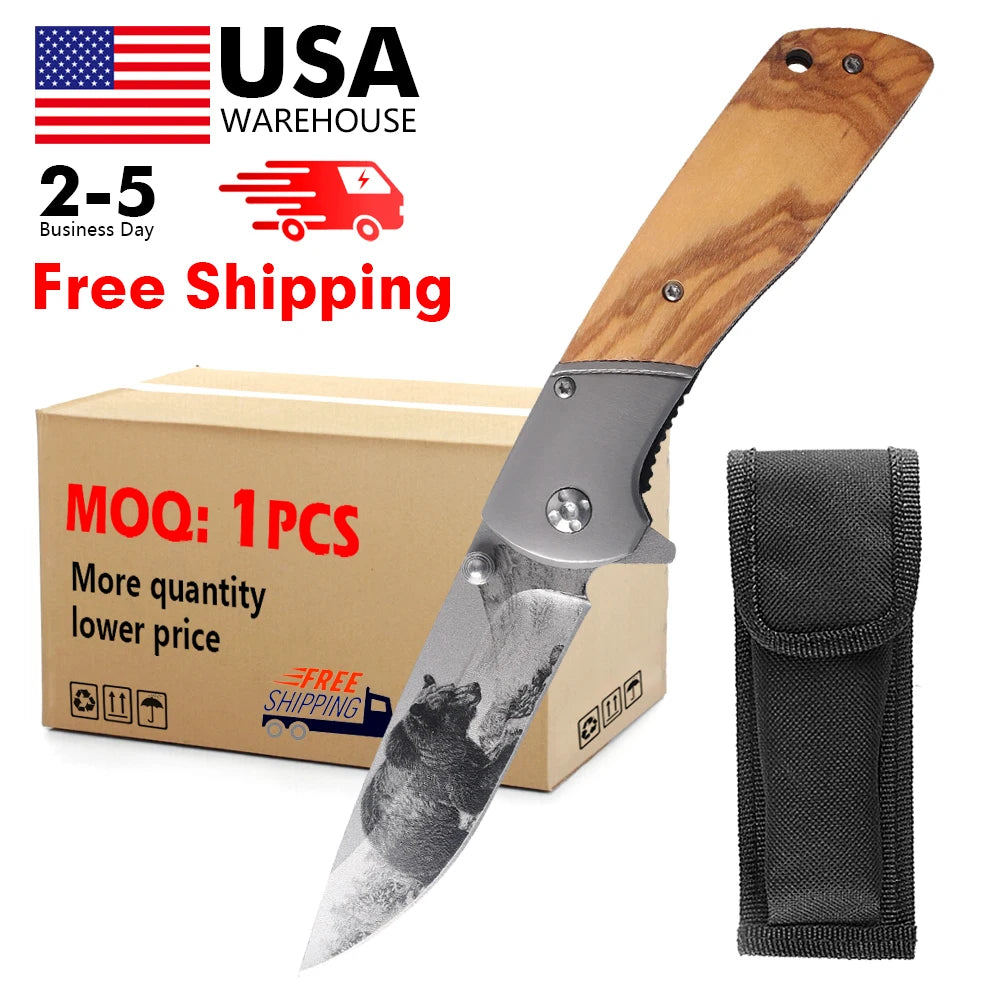 Custom Top Quality Wood Handle Tool for Folding Knives Pocket Clip