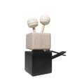 6ml Black Square Glass Diffuser Vent Bottle Car Perfume Air Freshener with Clip All Black Package