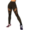 YWKL-1095 Yoga Pants Leggings  Women's Capris Work Out Fitness Pants Two Section Mesh Stitching Sports Leggings Customize logo