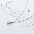 Daidan Necklace Wholesale Epoxy Small Pendant Airplane 925 Silver Jewelry Cute Cubic Zirconia Necklace