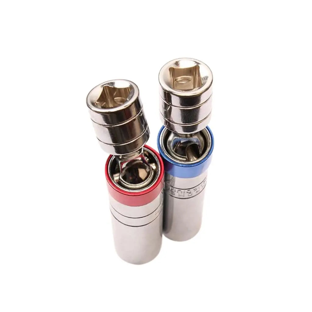 WZAUTO Socket Wrench Magnetic 12 Angle Repairing Removal Tool Thin Wall 3/8" Drive Sockets for 14/16mm Spark Plug