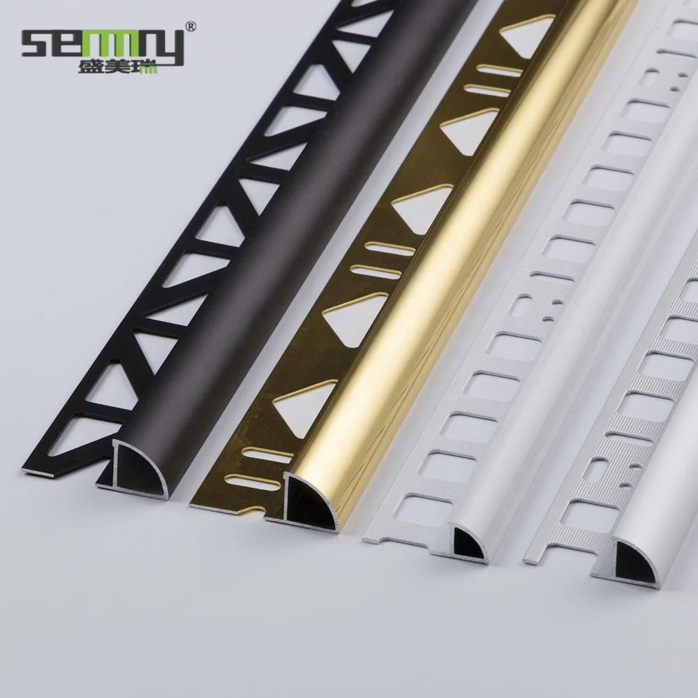 Drop Shipping Aluminium Decoration Ceramic Wall Tile Trim Wholesale Aluminium Profile Metal Corner Decor Metal Tile Trim Strip