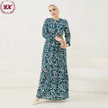 High Work Crepe Fabric Kebaya Islamic Evening Dress for Women Dubai Style Sleeve Embroidered Abaya Muslimah Spring Blossom