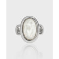 New Europe Style Sterling Silver 925 Rings Big Oval Wide Shell Shape Open Ring Women's Fine Jewelry