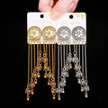 Classic Flower Silver Color Turkish Indian Jhumka Earrings Women's Vintage Long Bell Tassel Earrings Oorbellen