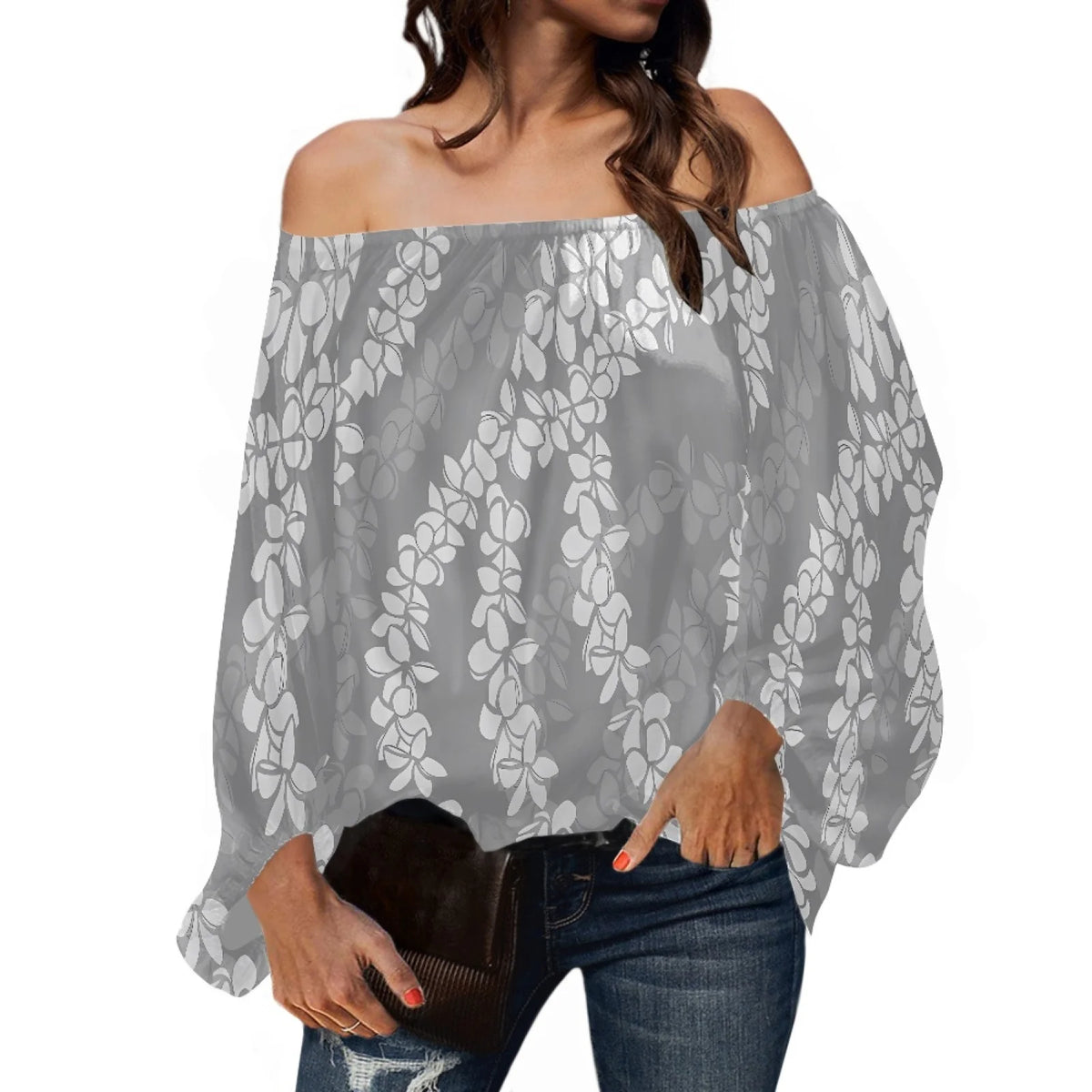 Women's Lightweight Long Sleeve Chiffon Blouses Polynesian Tribal Hawaiian Flowers Print Summer Fashion Casual Clothes Women MegaBDM