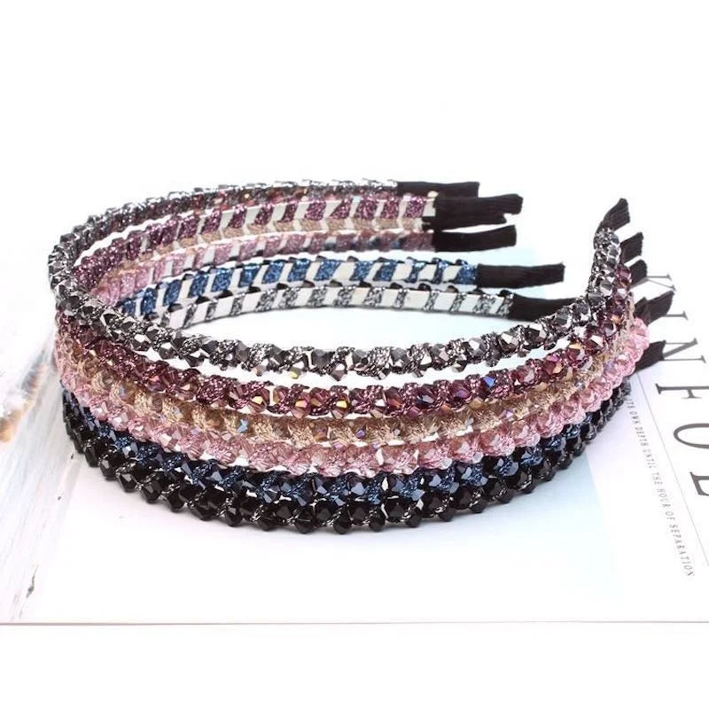 Wholesale Luxury Bling Bling Diamond Crystal Rhinestone Handmade Headbands Women Hairbands for Teen Girls