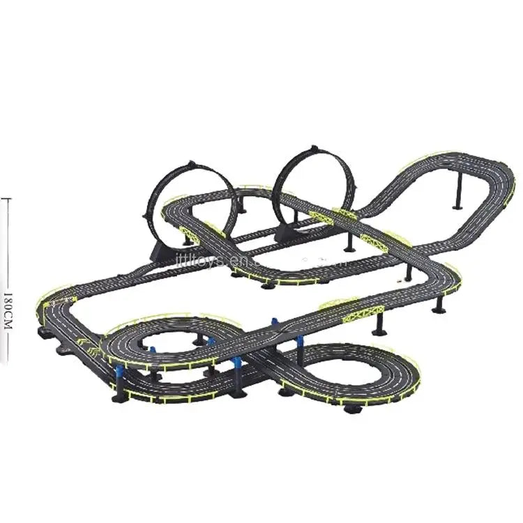 Super High-Speed 1306cm Unisex Electric Toy Race Track 220V ABS Plastic Stunt 5 Set Crazy Toy Track Charger Unisex Slot Toys