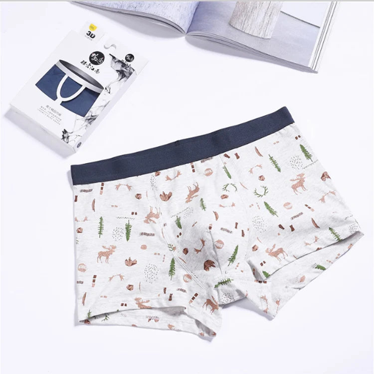 Factory Supply Solid Color Briefs Men's Underwear Breathable Loose Shorts Adult Males Boxer