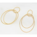 Wholesale Exaggerated Oval Connected Three Circles Flower Line 14K Gold Plated Diy Women Earring Jewelry Accessories