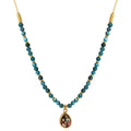 Colorful Semi-precious Stone Drop Pendant Necklace for Women Jewelry 18K Plated Gold Necklaces Wholesale Dropshipping