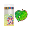 Leadur Pre-sharpened Bass Wood Colored Pencils Kids 24 Colors Plastic Box High Grade Soft Lead 3.0mm EN71/ Certified MegaBDM