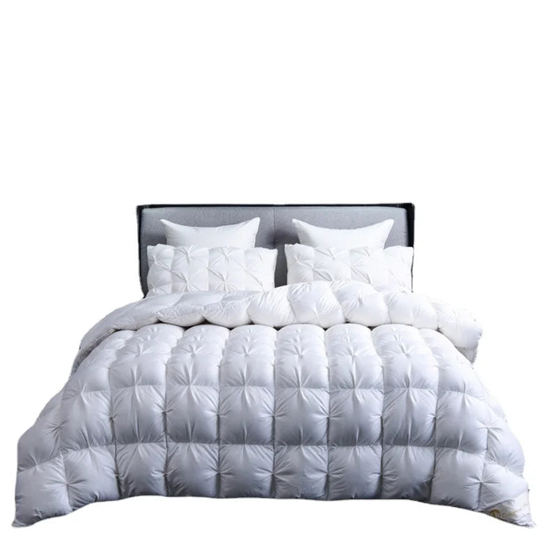 YongHo Modern European American Thickened Cotton King Queen Size Winter Quilt White Duvet for Home Hotel
