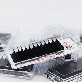 Allison Wholesale Black Mink Eyelash Extension Mixed Lash Trays Matte Black Pbt Fiber Lash Extensions Matte Velvet Lashes