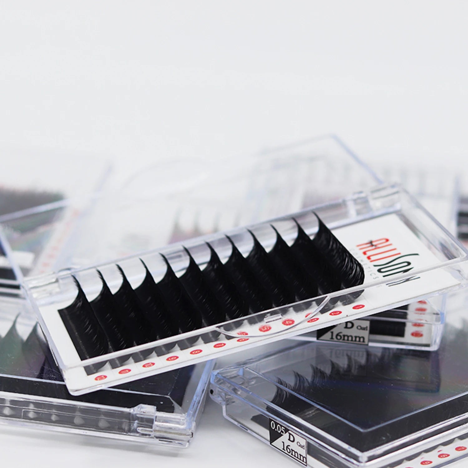 Allison Wholesale Black Mink Eyelash Extension Mixed Lash Trays Matte Black Pbt Fiber Lash Extensions Matte Velvet Lashes