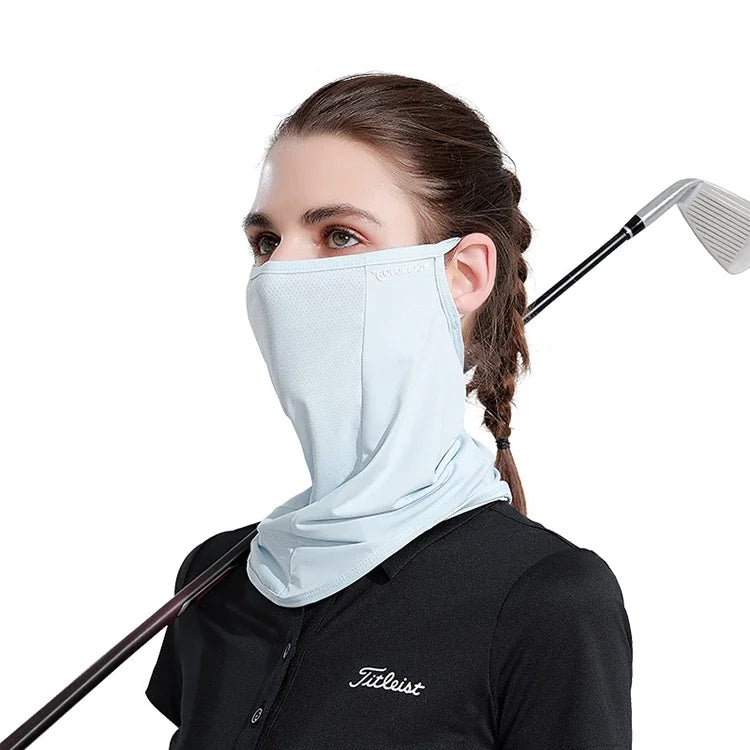 Sun Protection UV Protection Thin Ice Silk Face Scarf Half Face Head Scarf Breathable Warm Sports Fishing Quick Drying High