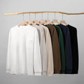 SHINBEN Loose 230gsm Pocket Style Men's Long-sleeved T-shirt Pure Cotton Outer Wear Couple's Top