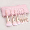7PCS Professional Glitter Pink Make up Brushes Set Makeup Foundation Powder Eye Makeup Brush Set with PU Cosmetic Bag