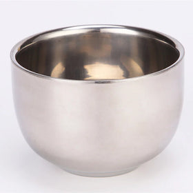 D836 Wholesale Double Layer Stainless Steel Soap Mug Bowl Shaving Soap Cup
