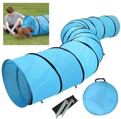 Rich Wholesale Durable Blue Dog Agility Tunnel with 3m/5m Sizes 210D Oxford Material Carrying Bag Stakes for Training Exercise