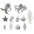 Silver Plated Alloy Pendant Mermaid Octopus Charms for Necklace Bracelet Jewelry Making