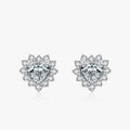 Ailmay Romantic Heart Clear Zircon Earrings Real 925 Sterling Silver for Women Classic Luxury Wedding Accessories Jewelry GIFT