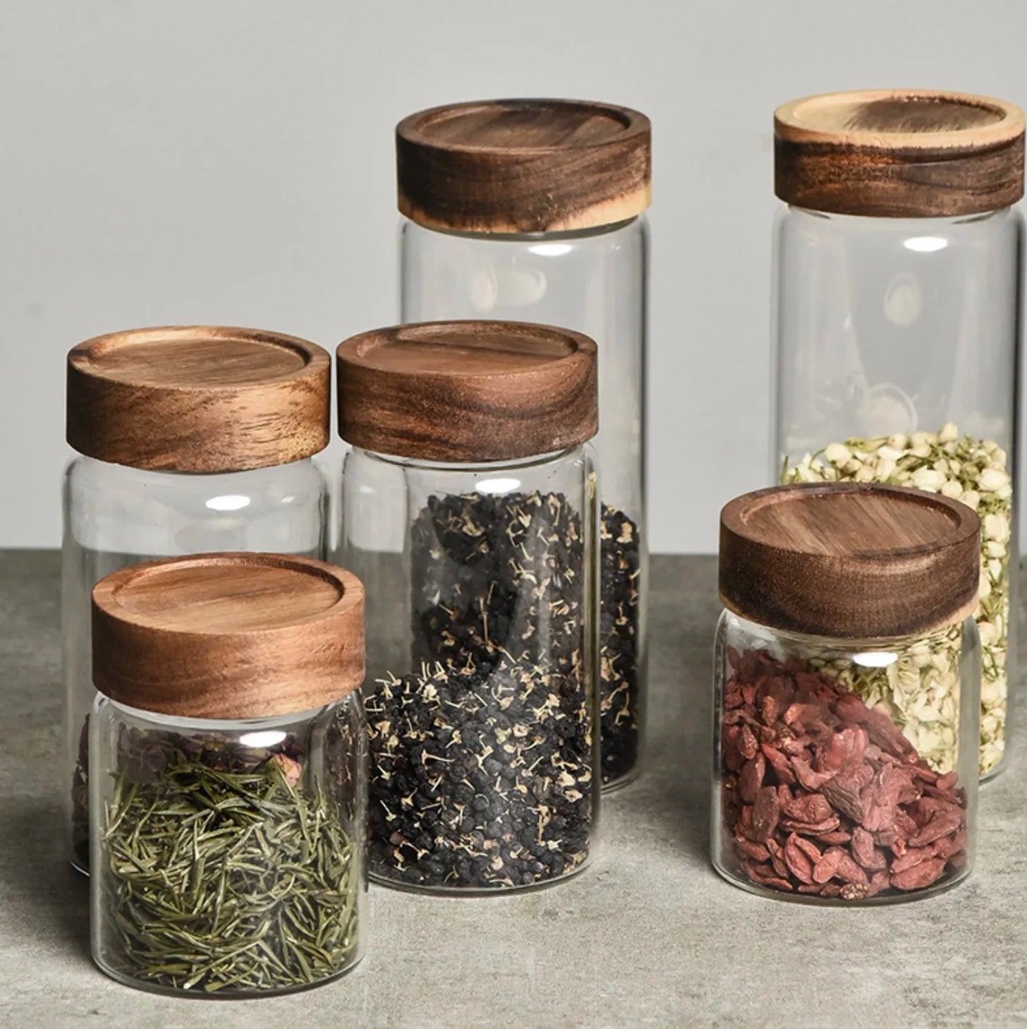 Stackable Empty Round Spice Bottles Tumbler for Kitchen Seasoning Coffee Bean Tea Suger Herbs