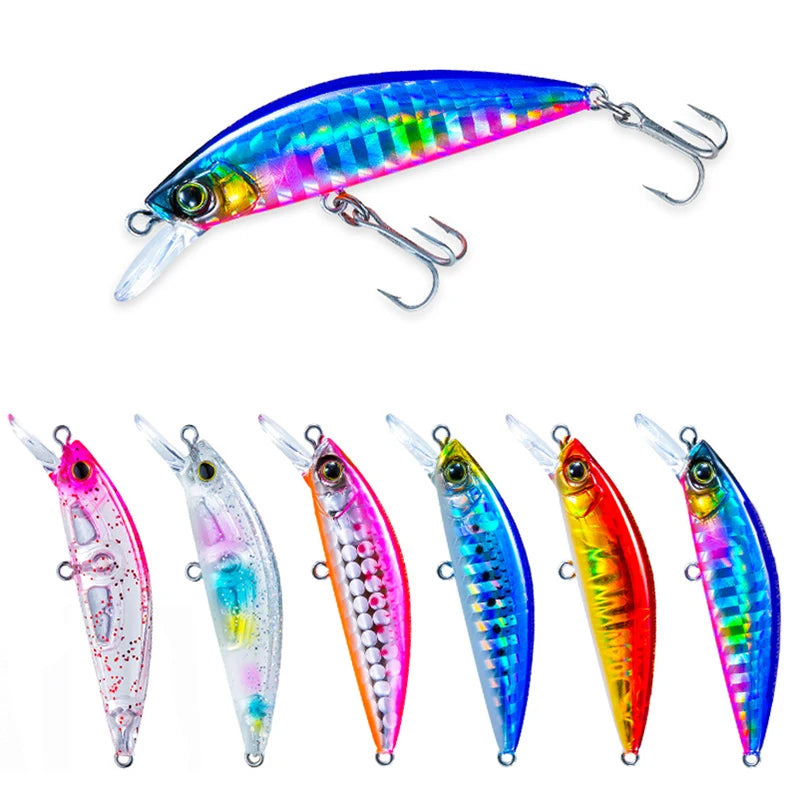Luminous Glow Hard Minnow Lure 50mm 6g Minnow Lure Hard Bait Crank Baits Sinking Minnow