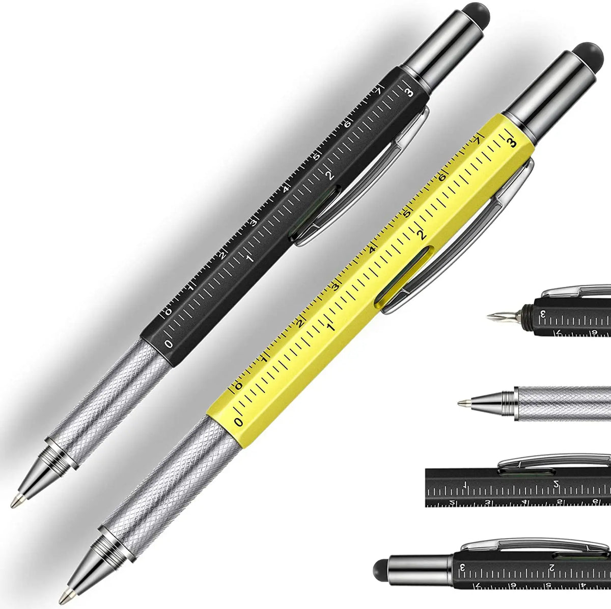 Multi Function 6 in 1 Tool Pen for Men Gifts with Ruler Level Two-Head Screwdriver Stylus Ball Pen 8 Colors in Stock